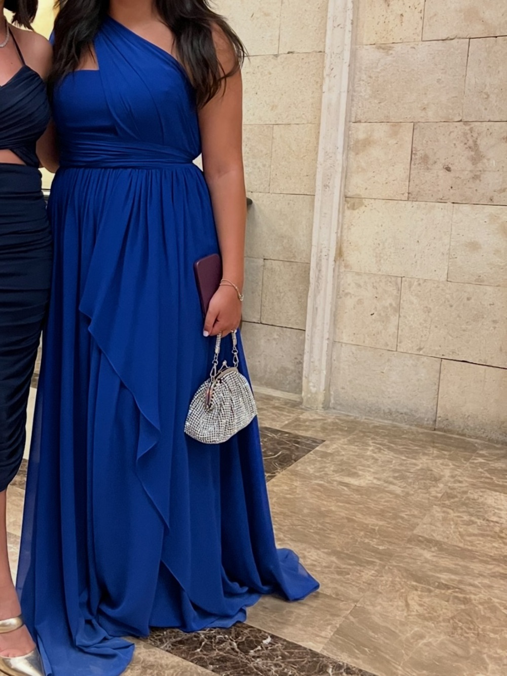 Vera Wang Royal Blue One-Shoulder Gown